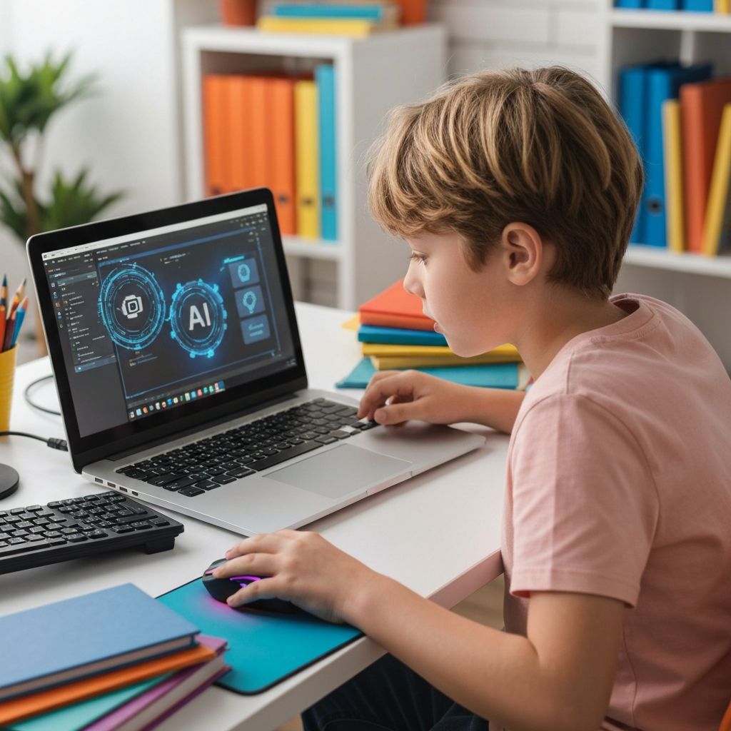 Niño aprendiendo inteligencia artificial con Innovakids